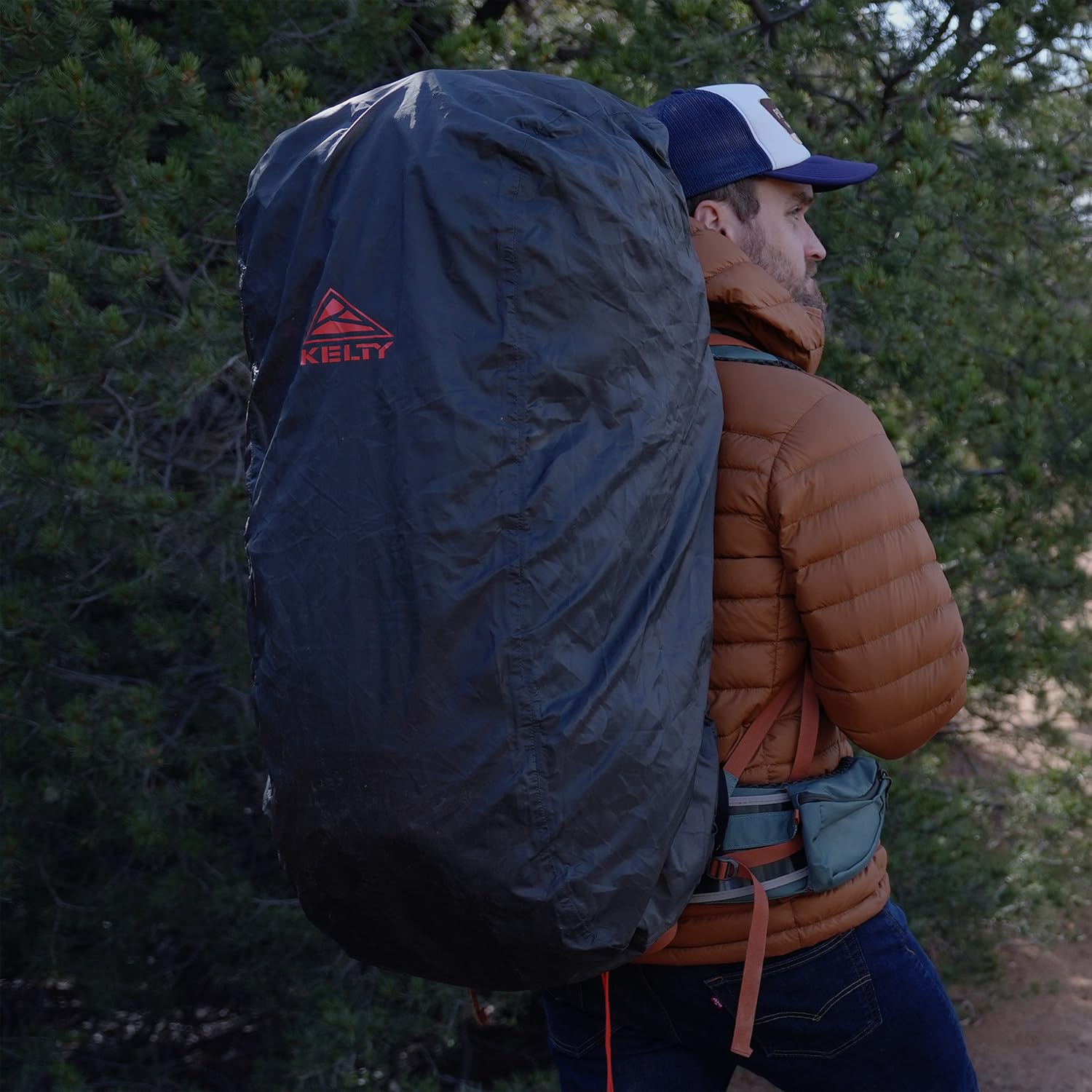 Kelty Backpack Rain Cover, Water Proof Cover for Hiking and Backpacking Packs 30 to 105 Liters, Elastic Cinch, Integrated Stuff Pocket, 2024 Update - Image 9