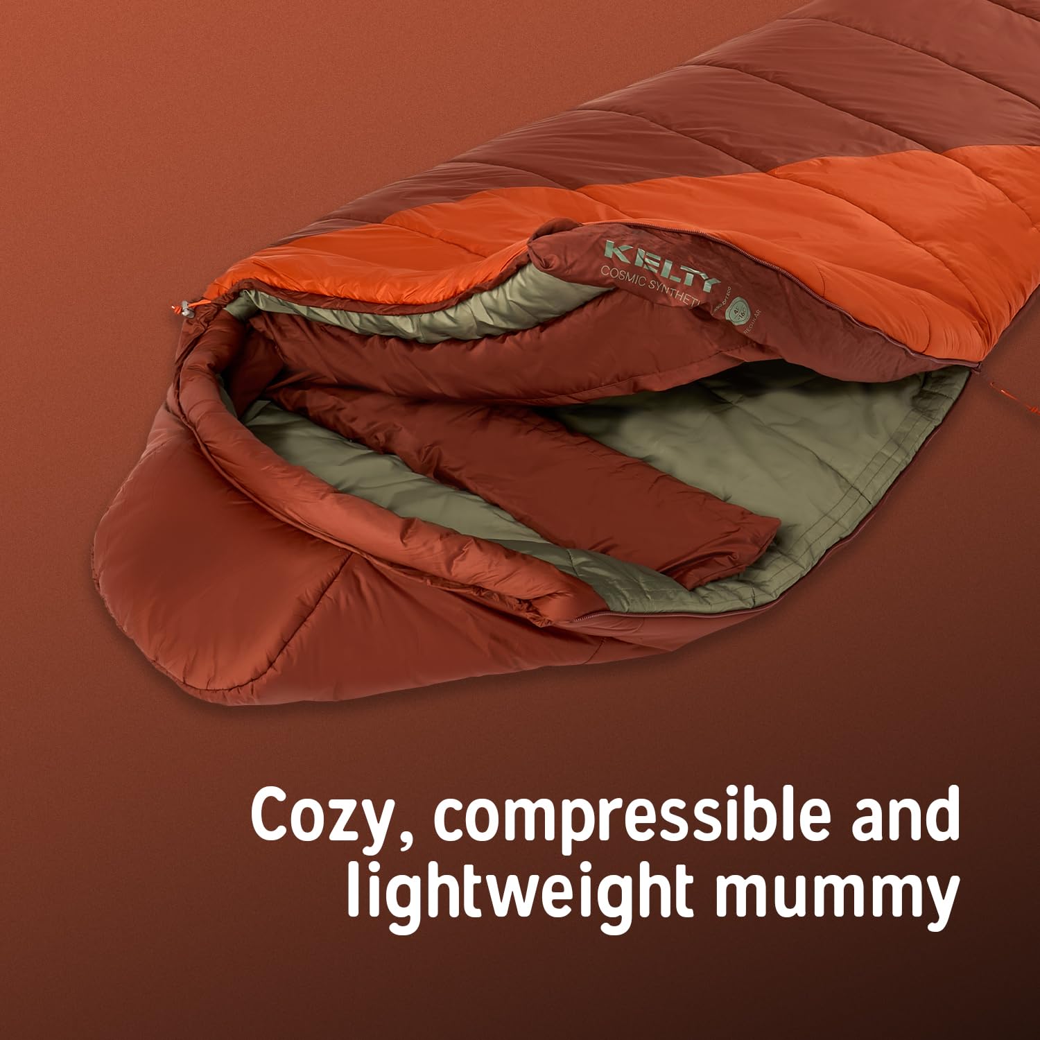 Kelty Cosmic Synthetic Fill 0 Degree Backpacking Sleeping Bag, Regular – Compression Straps, Stuff Sack Included - Image 10