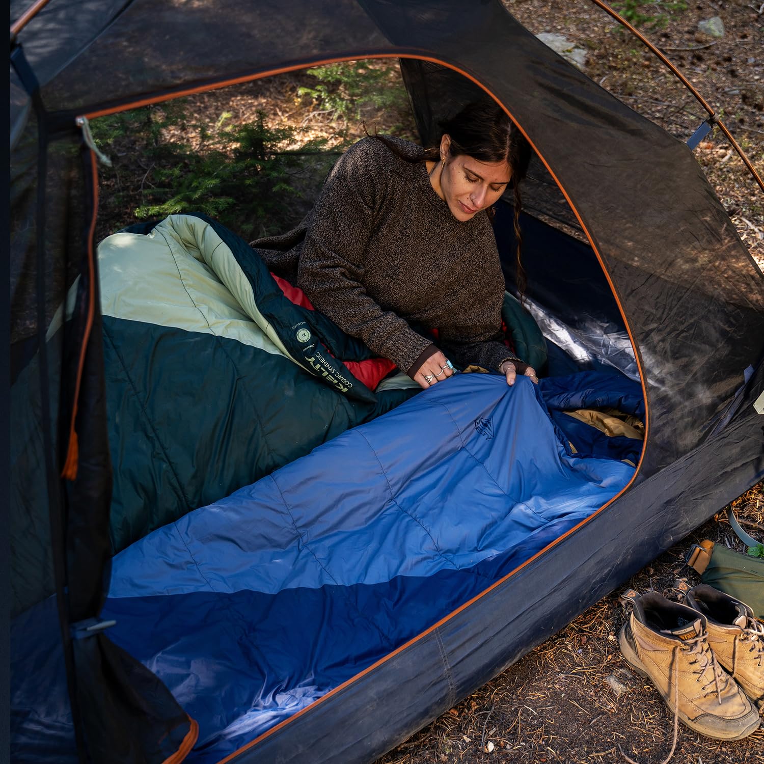 Kelty Cosmic Synthetic Fill 20 Degree Backpacking Sleeping Bag – Compression Straps, Stuff Sack Included - Image 14