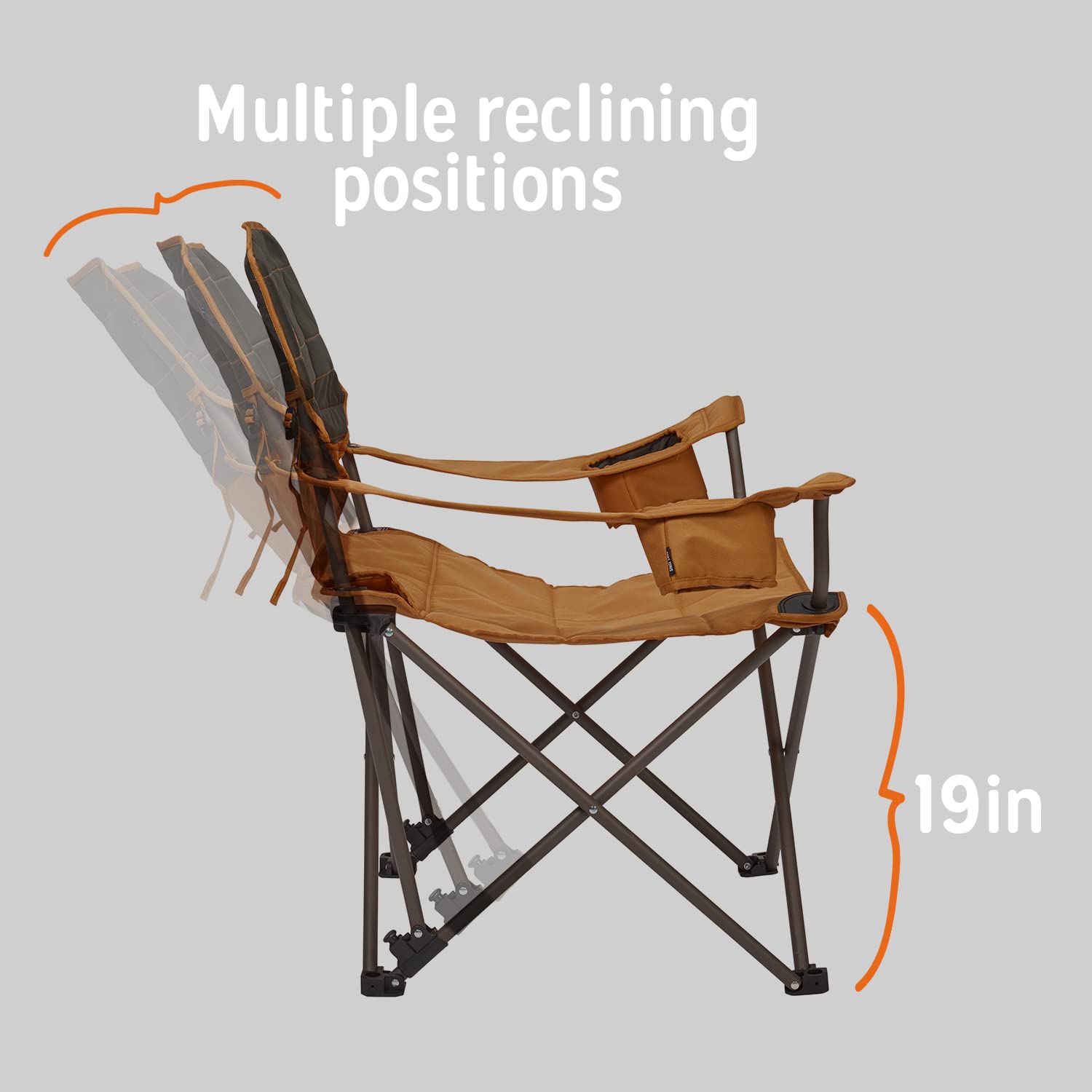 Kelty Deluxe Lounge Chair – Folding Outdoor Camp Chair, Insulated Cupholders, Customized Recline, Steel Frame, Padded Roll Storage, 2024 (Deep Lake) - Image 4