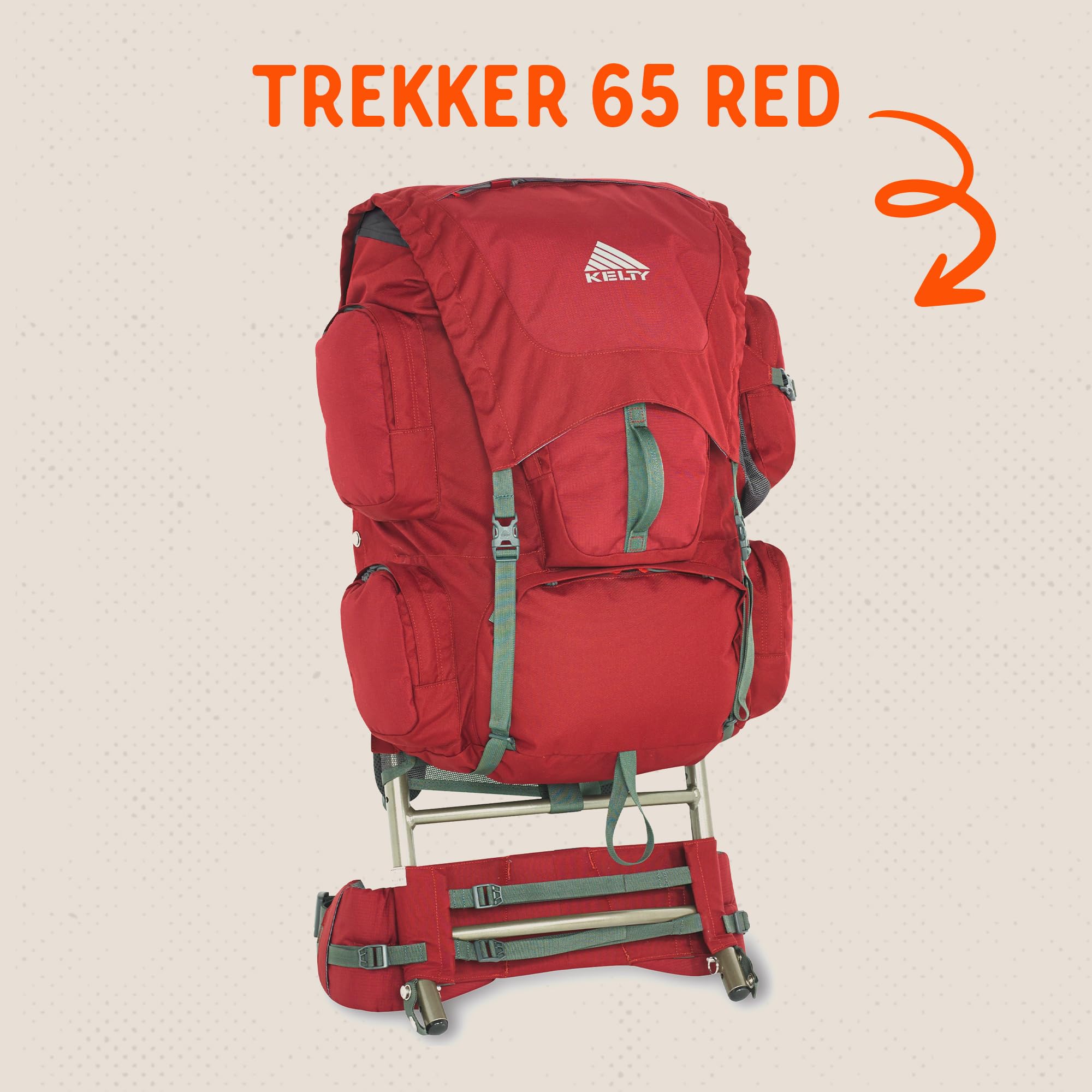 Kelty Trekker 65 Backpack, Garnet Red - Image 3