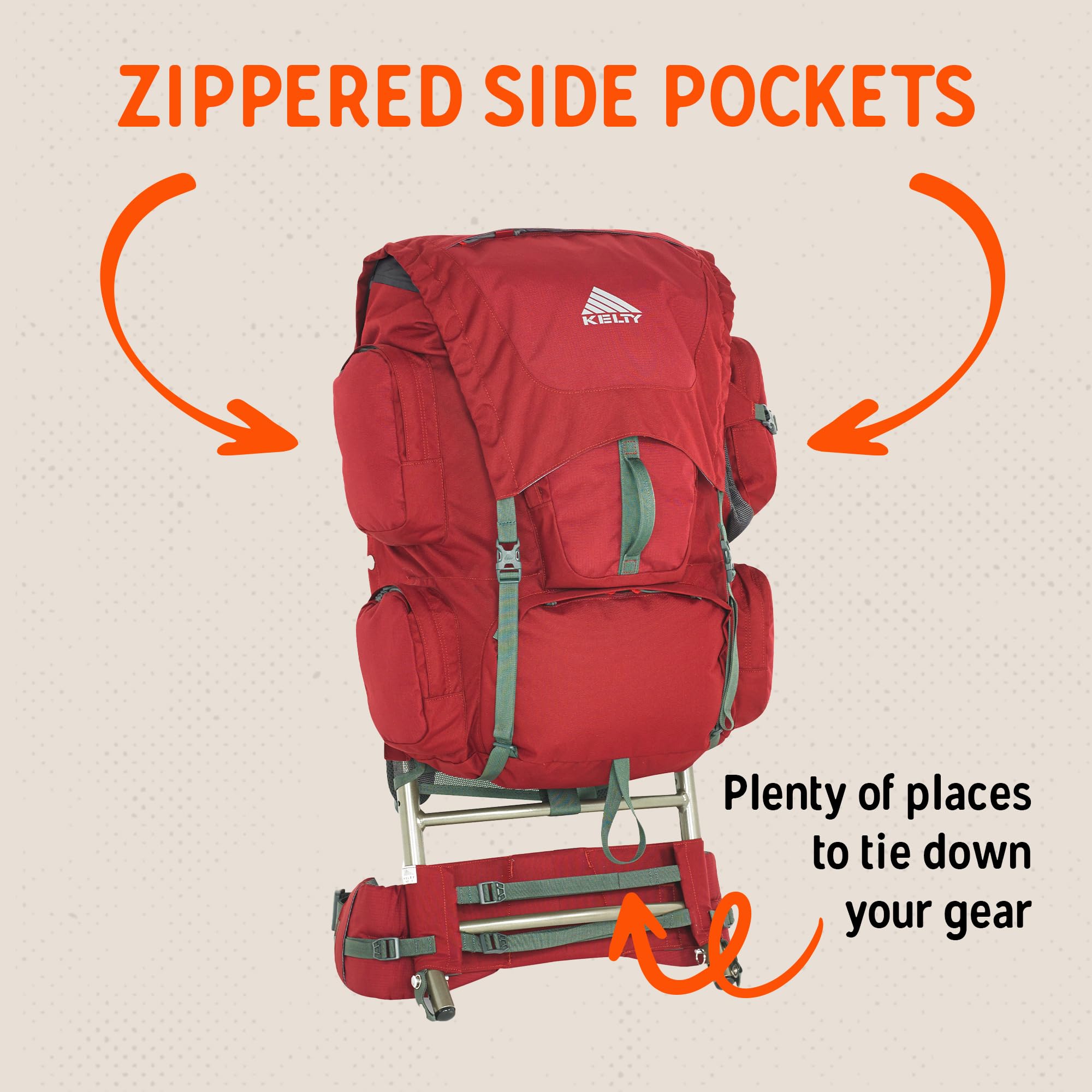 Kelty Trekker 65 Backpack, Garnet Red - Image 7