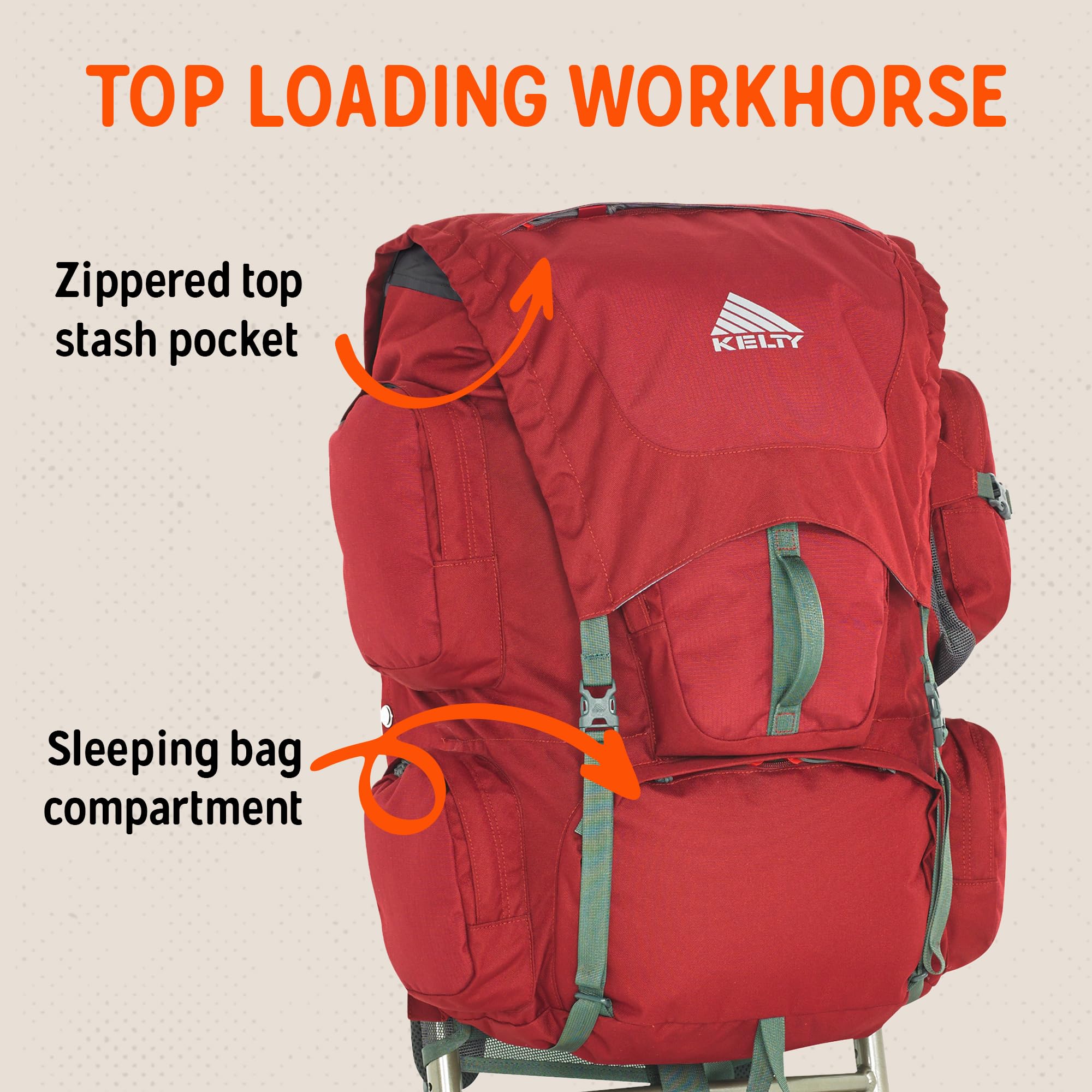 Kelty Trekker 65 Backpack, Garnet Red - Image 8