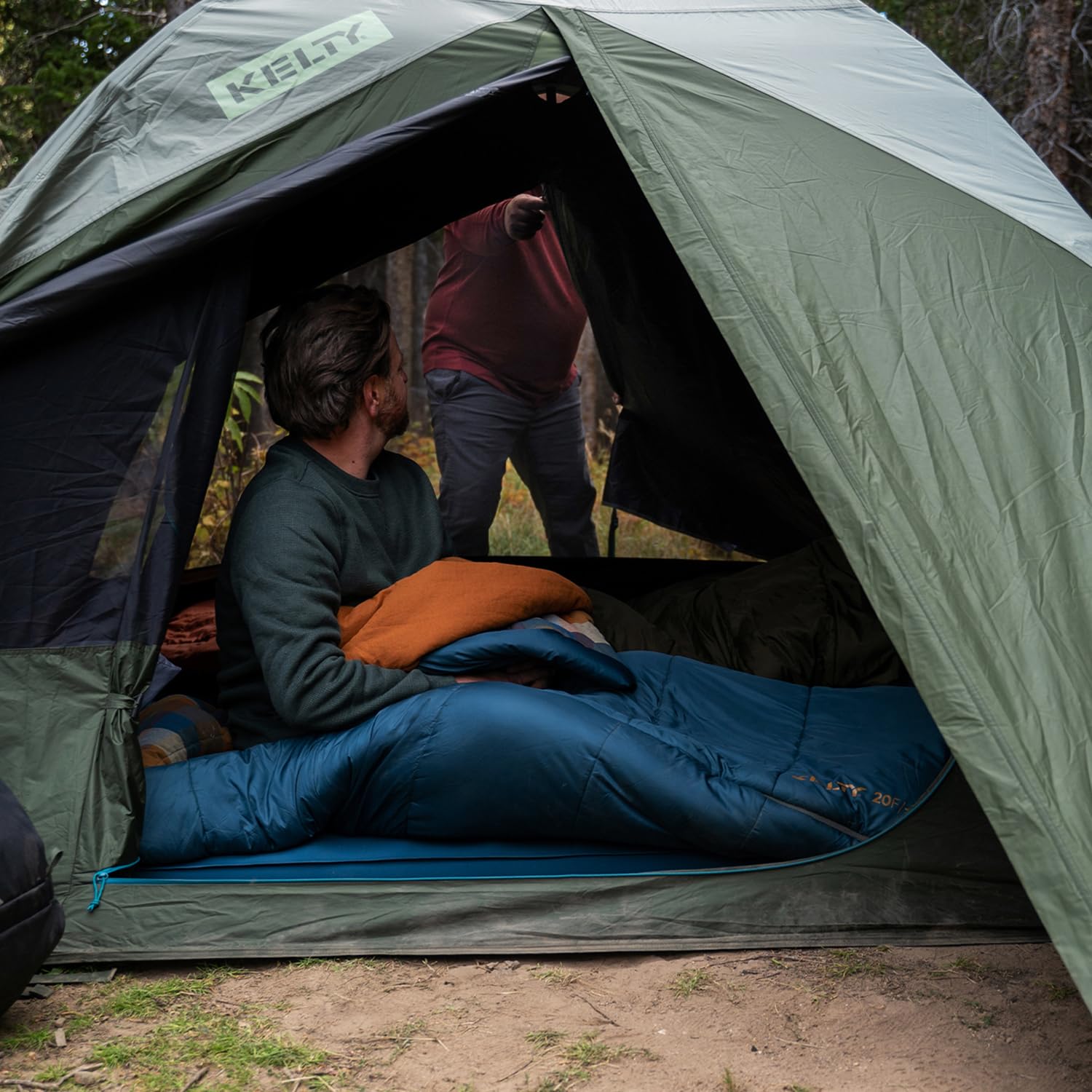 Kelty Wayback Flannel Lined Sleeping Bag, Built in Blanket, Traditional Rectangle Shape, Organic Flannel Cotton Liner, Dual Locking Slide Zips - Image 12
